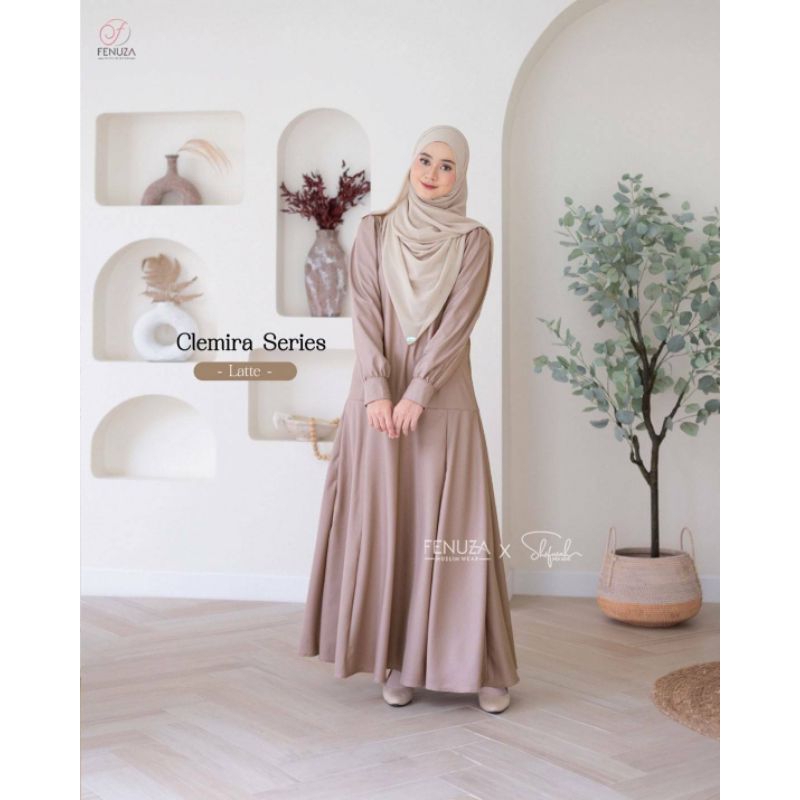 Gamis Clemira Dress Casual Polos Katun Phoebe Busui Original Fenuza