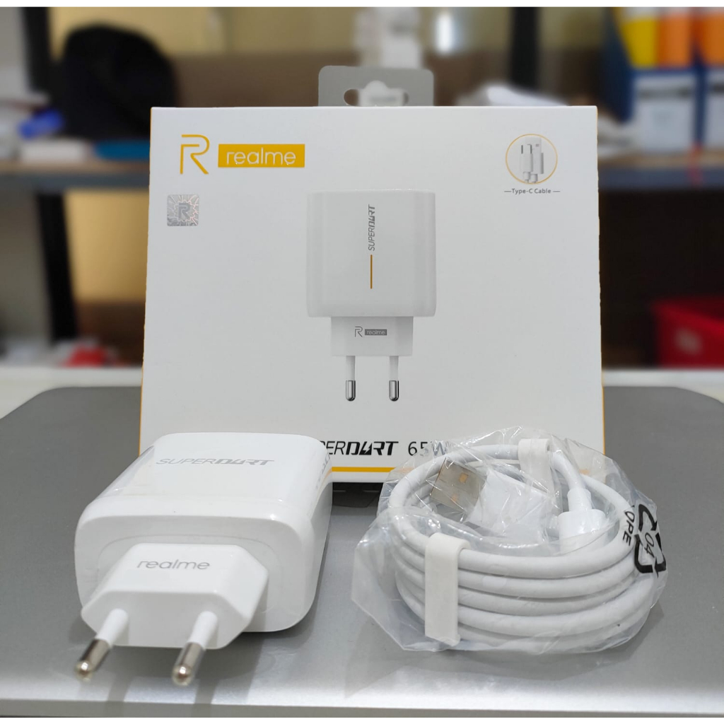 Charger Realme 65w Superdart Type C USB Charger Realme 65w Fast Charging Original