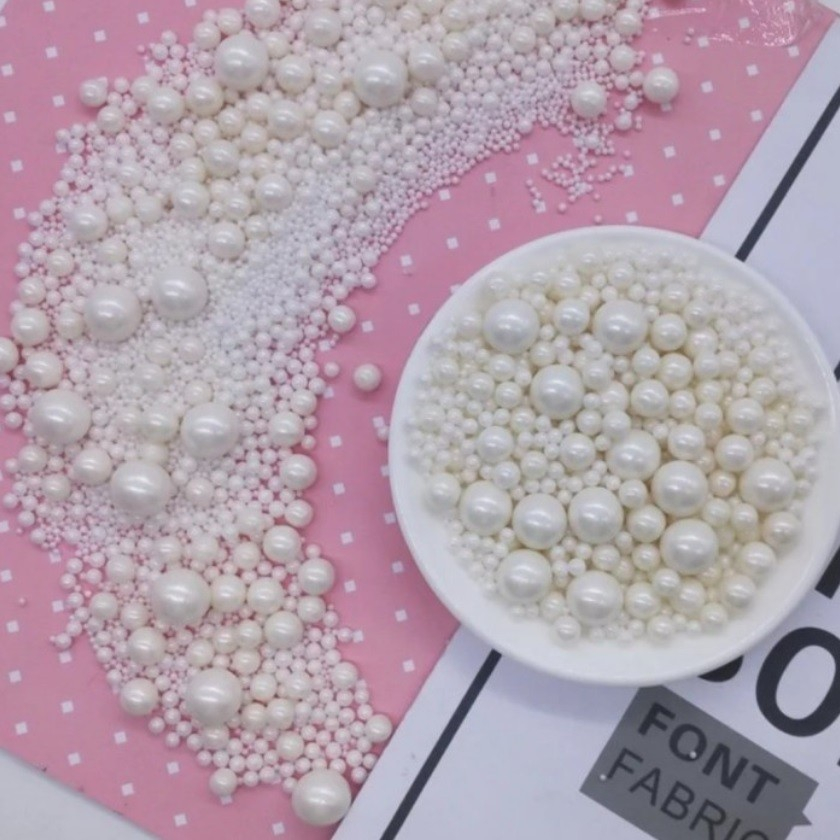 

Edible Sprinkles PEARL WHITE Hiasan Dekorasi Kue Sprinkel Mutiara