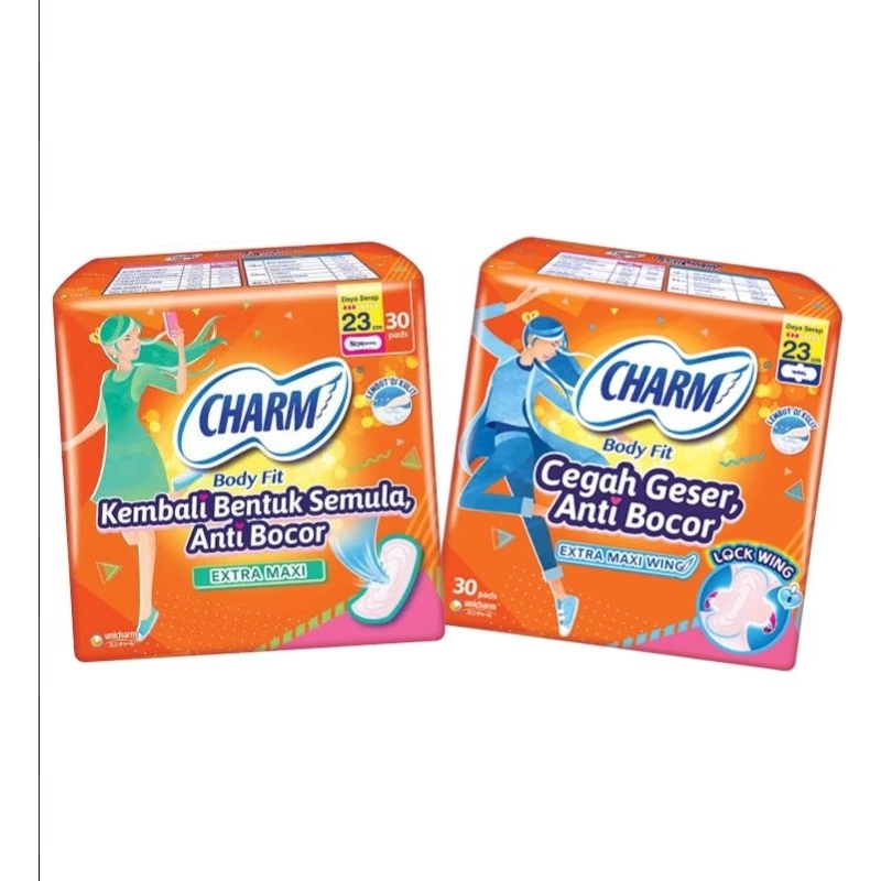 Charm Body fit wing dan non wing isi 30 & 28
