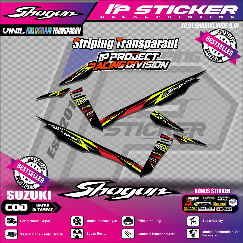 (cod) STIKER SRTIPING SHOGUN STIKER SRTIPING MOTOR SUZUKI SHOGUN KEREN STIKER LIST STIKER MOTOR DESA