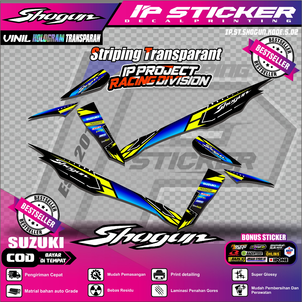 (cod) STIKER SRTIPING SHOGUN STIKER SRTIPING MOTOR SUZUKI SHOGUN KEREN STIKER LIST STIKER MOTOR DESA