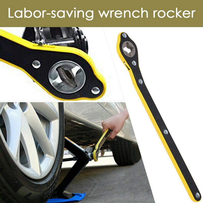 Gagang Dongkrak Mobil | Kunci Ratchet Wrench untuk dongkrak mobil/Putaran Dongkrak mobil universal untuk model jembatan/Kunci Pas Dongkrak Mobil