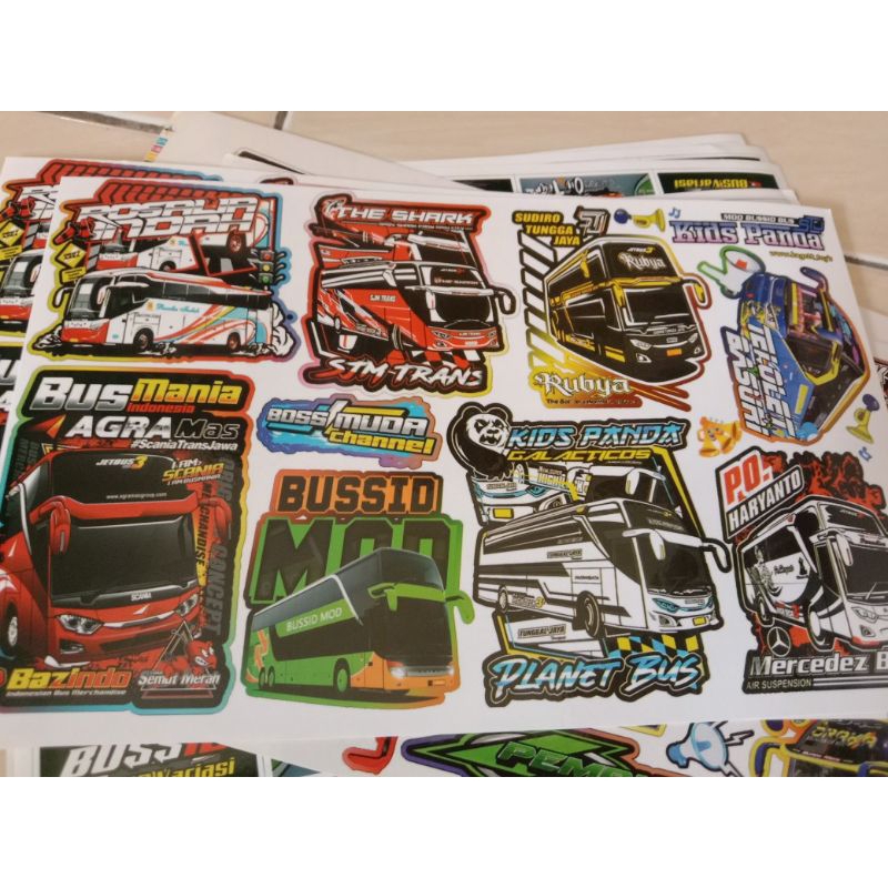 

5 Lembar setiker tempelan bus