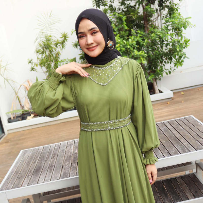 Gamis madina hanna cerut babydoll Premiun dress casual m//Gamis dress Busui dress Wanita cantik dan 