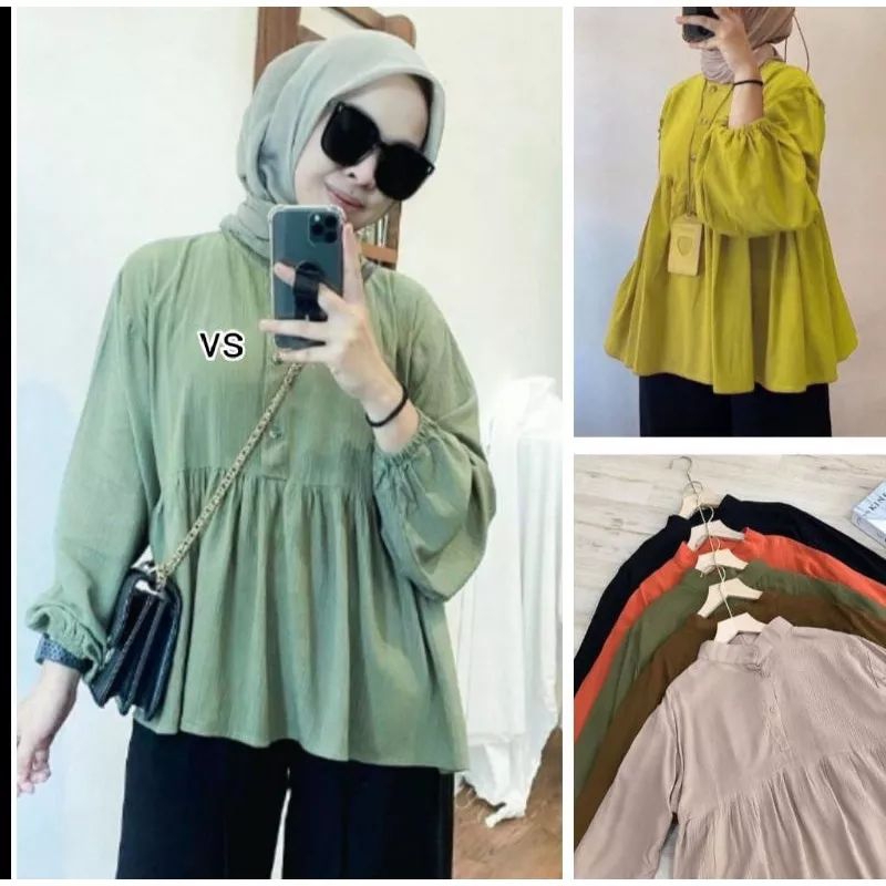 RAISA BLOUSE RAYON CRINKLE PREMIUM RANIA BLOUSE BLOUSE CRINKLE OVERSIZE