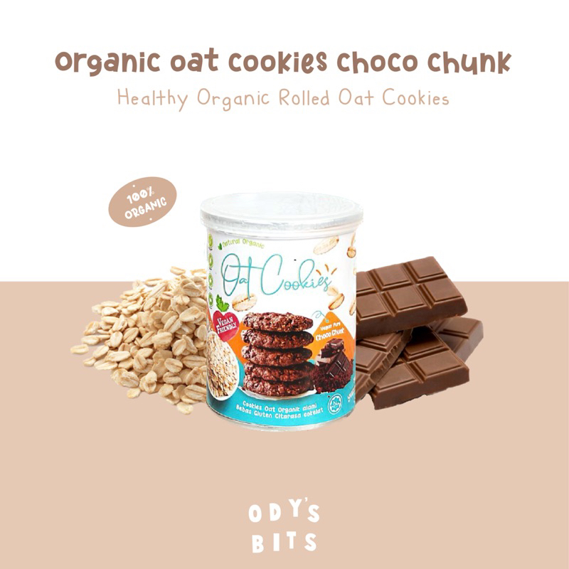 

CHOCO CHUNK Organis Oat Cookies Gluten Free 100% Vegan Cookies Nature