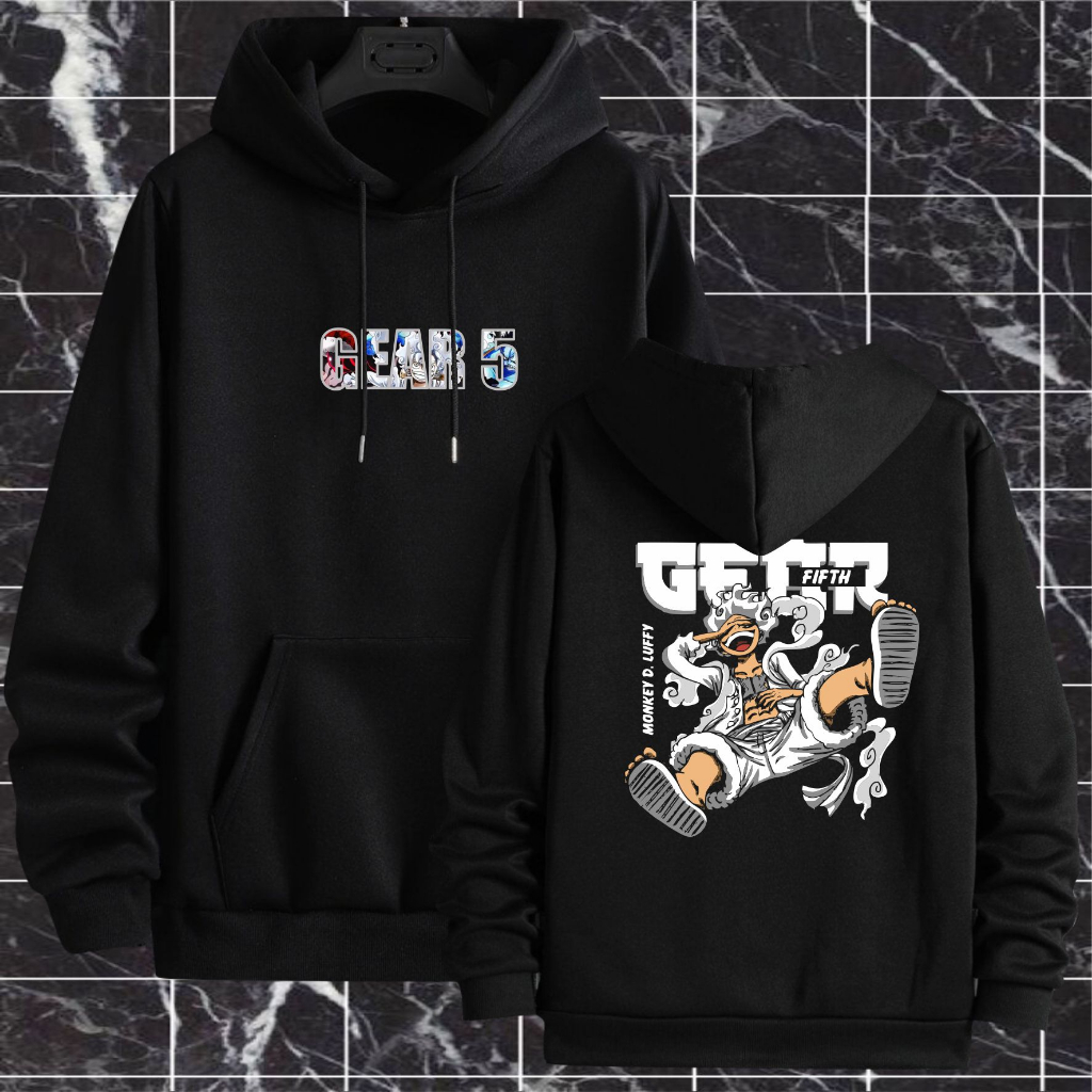 Atasan jaket hoodie pria hudy hodie jumper termurah Anime One piece Monkey D.luffy Viral GEAR 5 katu