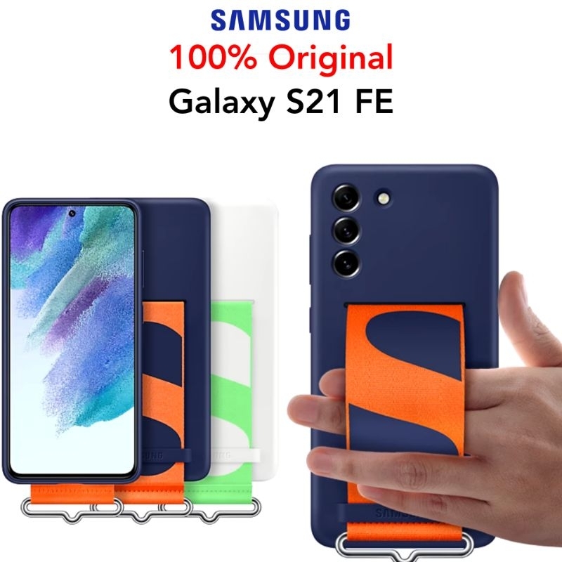 Original Samsung Galaxy S21 FE 5G Strap Case Silikon Casing Tali Silicone Cover S21FE