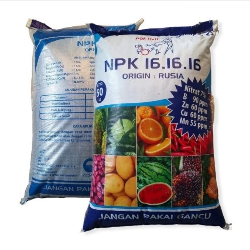 Pupuk NPK Biru 16 16 16 Pak Tani 50Kg