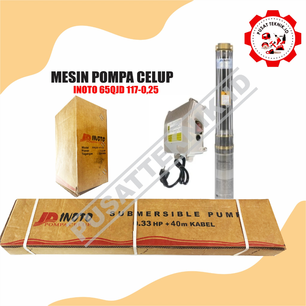 SUBMERSIBLE INOTO 2.5IN117 + KABEL 30M POMPA CELUP 1/3HP INOTO 2.5IN117