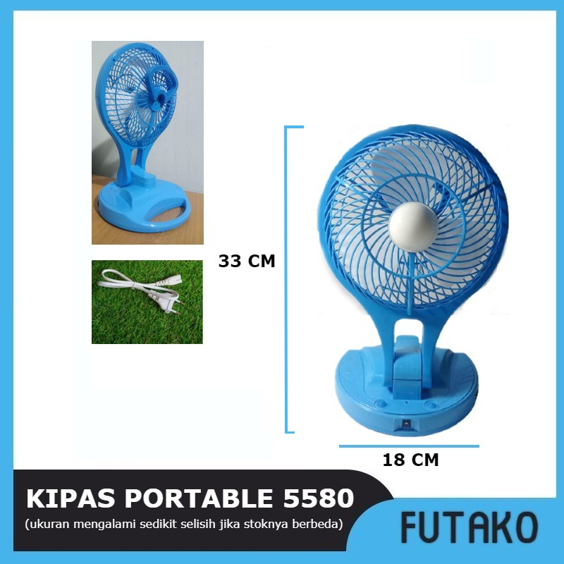FUTAKO Kipas Angin Portable Dengan Lampu LED Muxindo MUX-5580