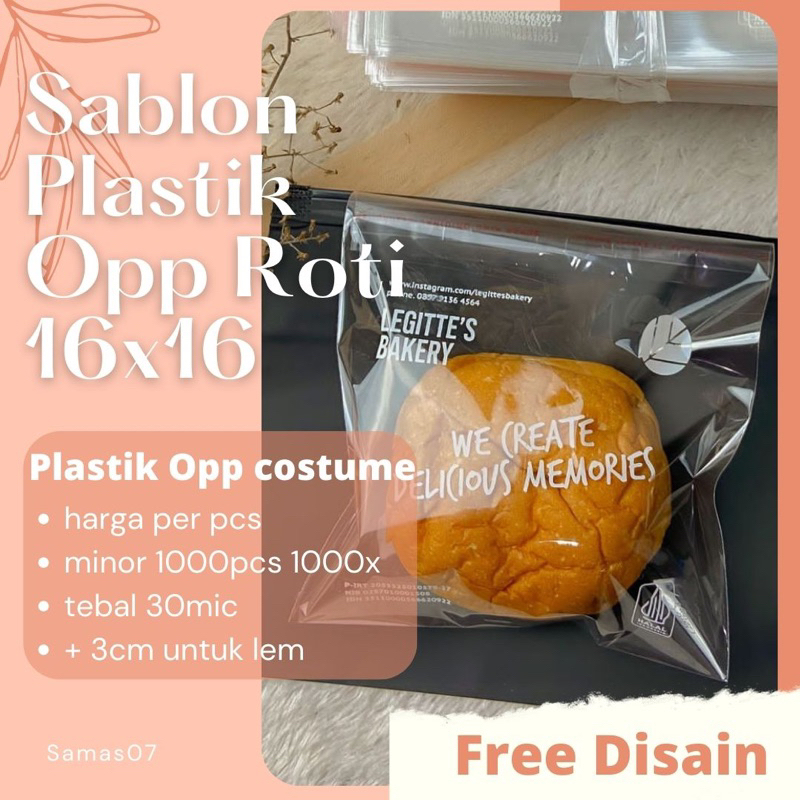 Sablon Plastik Opp Roti 16x16 Sablon Kemasan plastik sablon plastik murah