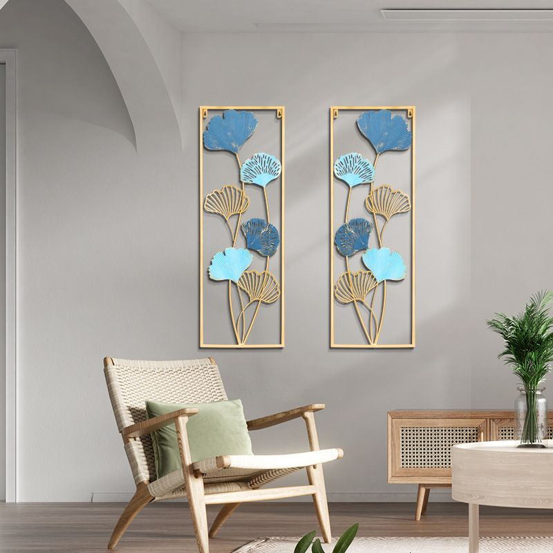 BESTPROMO Wall Decor Hiasan Dinding/Wall Decor Metal Gold Frame Daun Pajangan Dinding Gold Metal