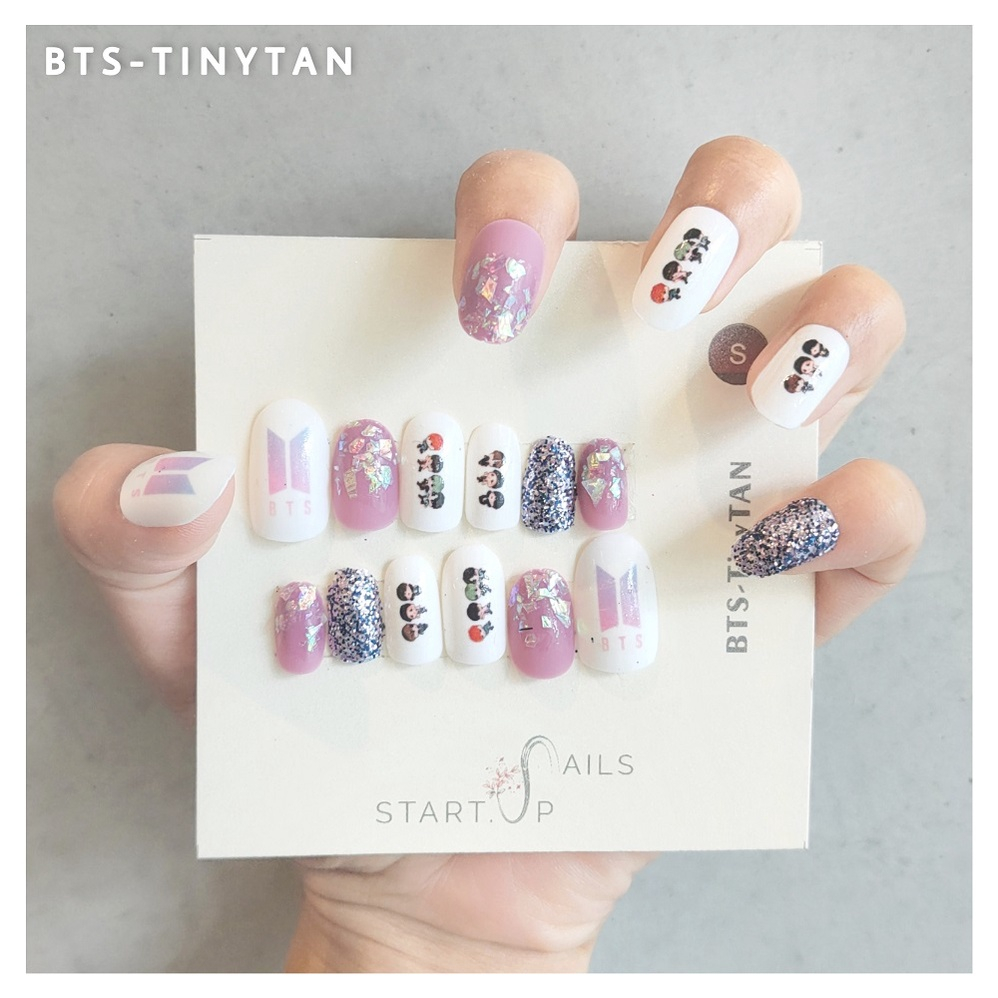 NAIL ART 2D BTS FAKENAIL KUKU PALSU KPOP