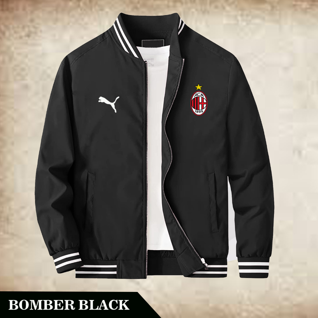 Terjamin Jaket Baseball Pria Logo Ac Milan Jaket Pria Distro jaket keren & terjamin Jaket Bomber Pri