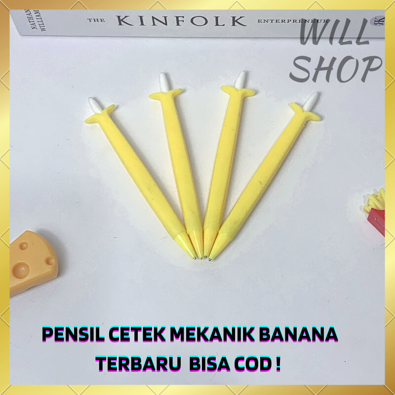

GROSIR 4 PCS 6 PCS 12 PCS PENSIL MEKANIK CETEK MURAH CASING BENTUK BUAH PISANG / PENSIL BANANA FULLBODY LUCU UNIK PENCIL GROSIR TERMURAH BISA COD