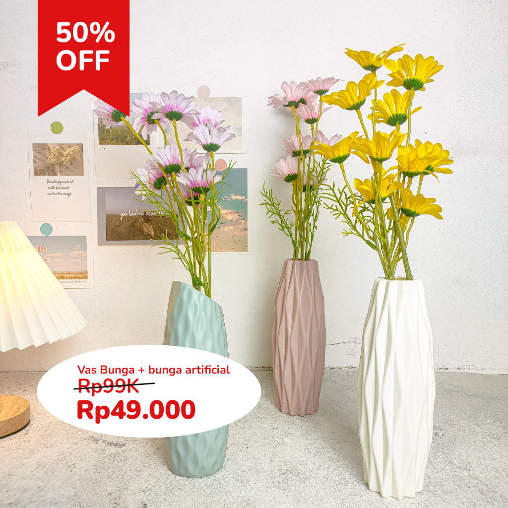 Vas Bunga Plastik /Artificial Flower - Bunga Minimalis