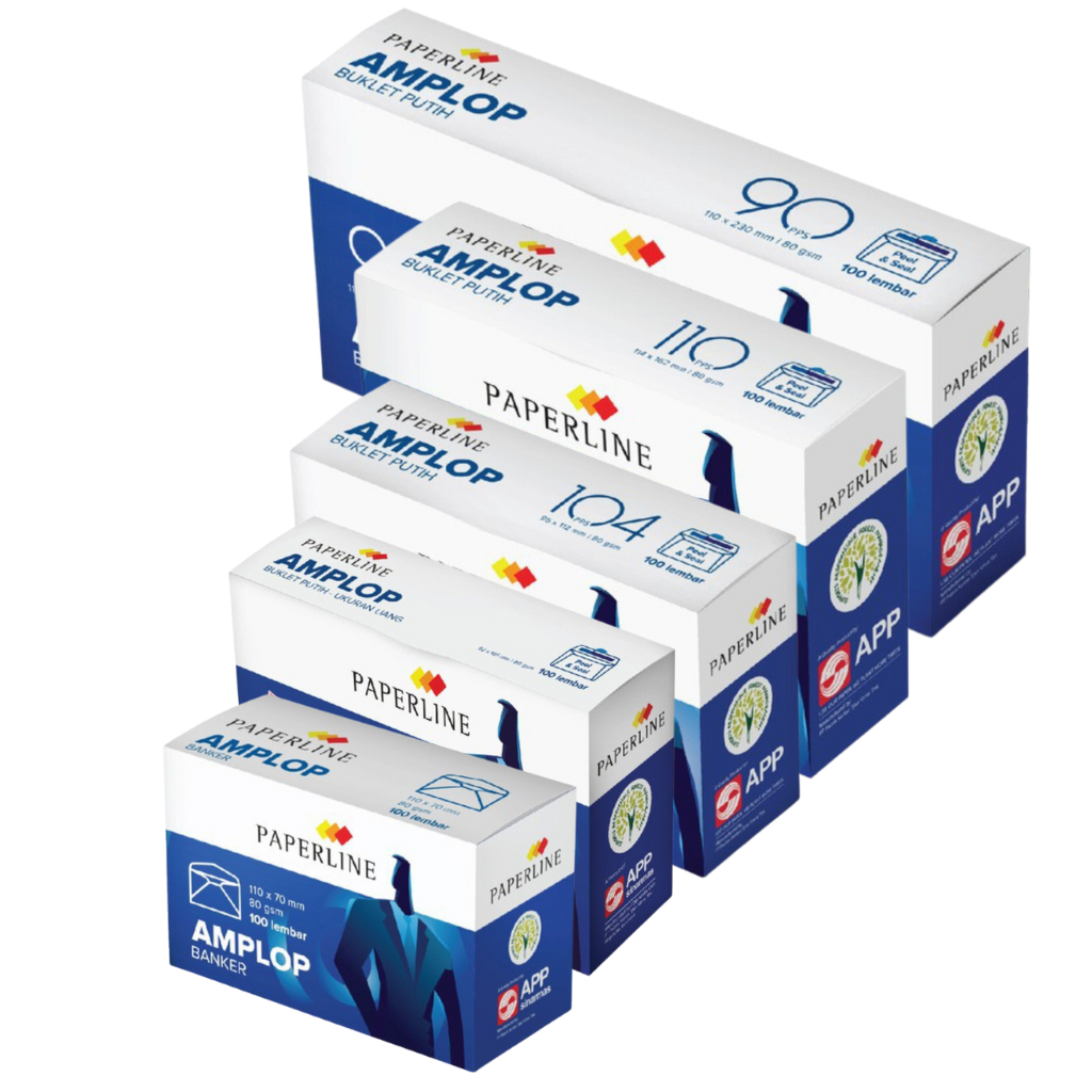 

Paperline Amplop - Amplop Putih Polos Paperline 80 GSM 1 pack 100 lbr - Tipe Mini/Uang/90PPS/104 PPS/110 PPS