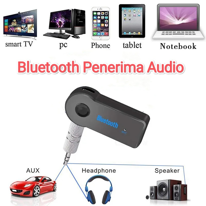 Alat Tools Modul Kit Transmitter Penerima Receiver Audio Bluetooth Blutut Input Output Stereo Nirkabel Adaptor USB 3 in 1 AUX Speaker HU PC Head Unit  Dll