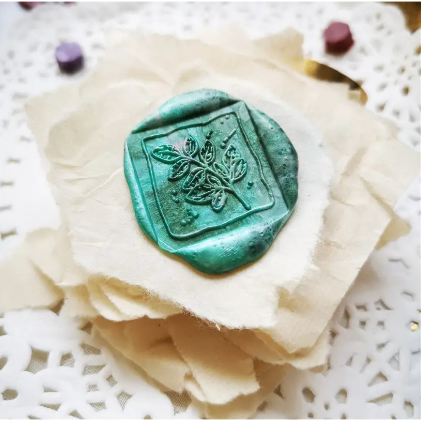 

(ASC) Basil (Forest Green) - 1 Pcs Wax Seal Coin Instan Siap Pakai / Segel undangan wax seal DIY / Hampers / Souvenir / Hadiah / Hiasan / art & Craft / candle wax seal coin langsung tempel sudah include double tape