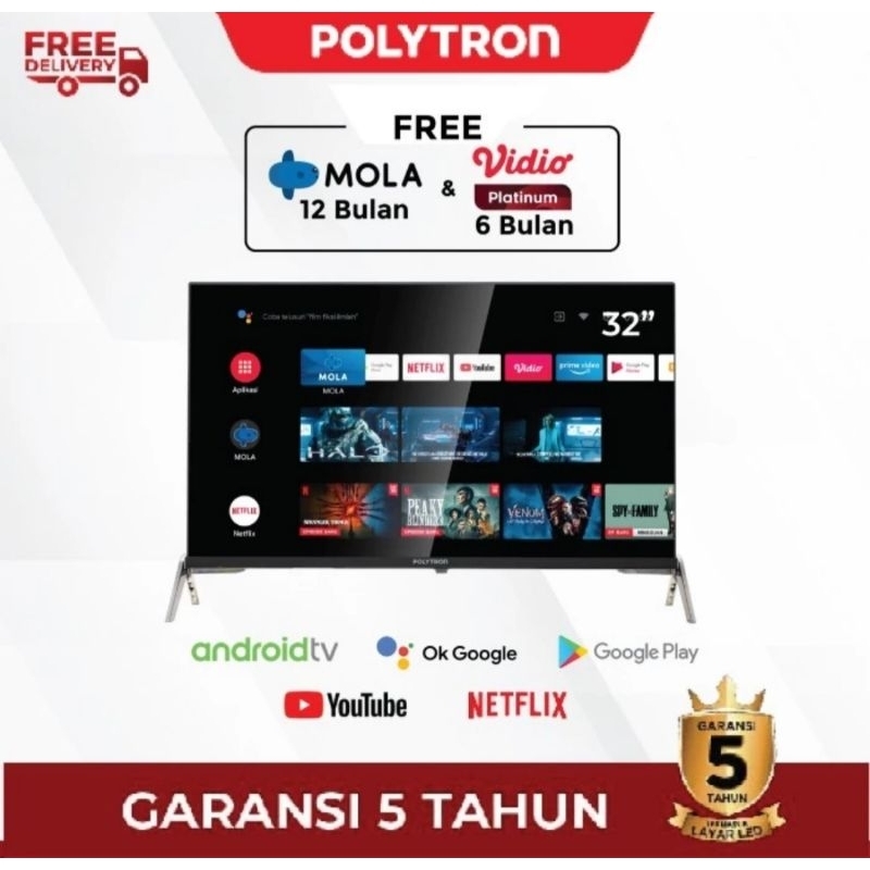 POLYTRON PLD 32AG5959 LED TV 32 inch Smart Android Digital HD TV