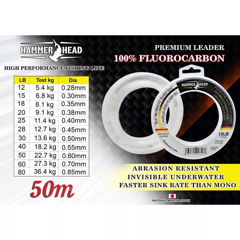Leader Hammerhead Flourocarbon 50 Meter
