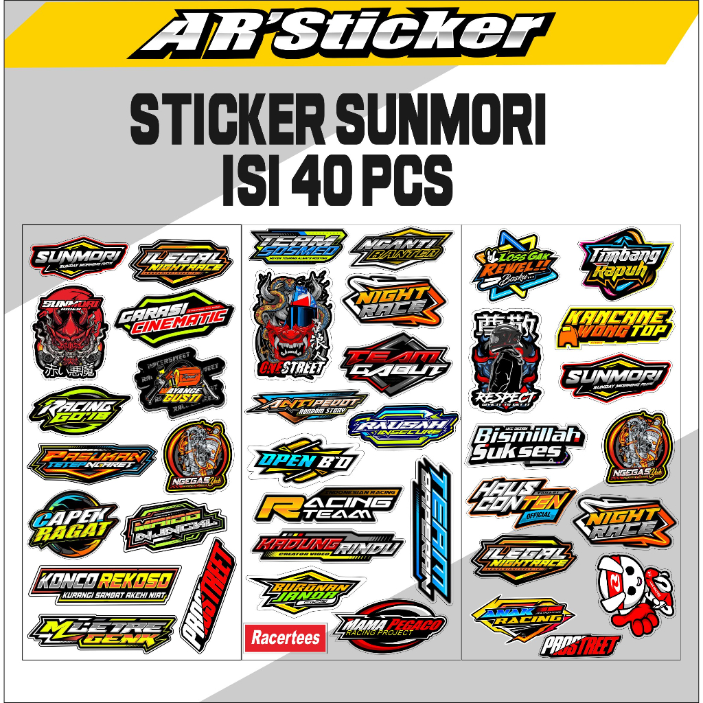 

STICKER PACK SUNMORI RIDER STIKER PACK ISI BANYAK SETIKER AESTHETIC UNTUK TUMBLER CASE HP LAPTOP AR-01
