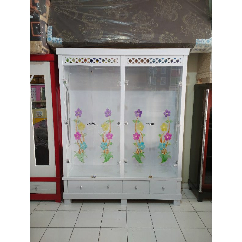 lemari baju gamis 4 pintu full gantungan / lemari pakaian baju gamis full gantungan