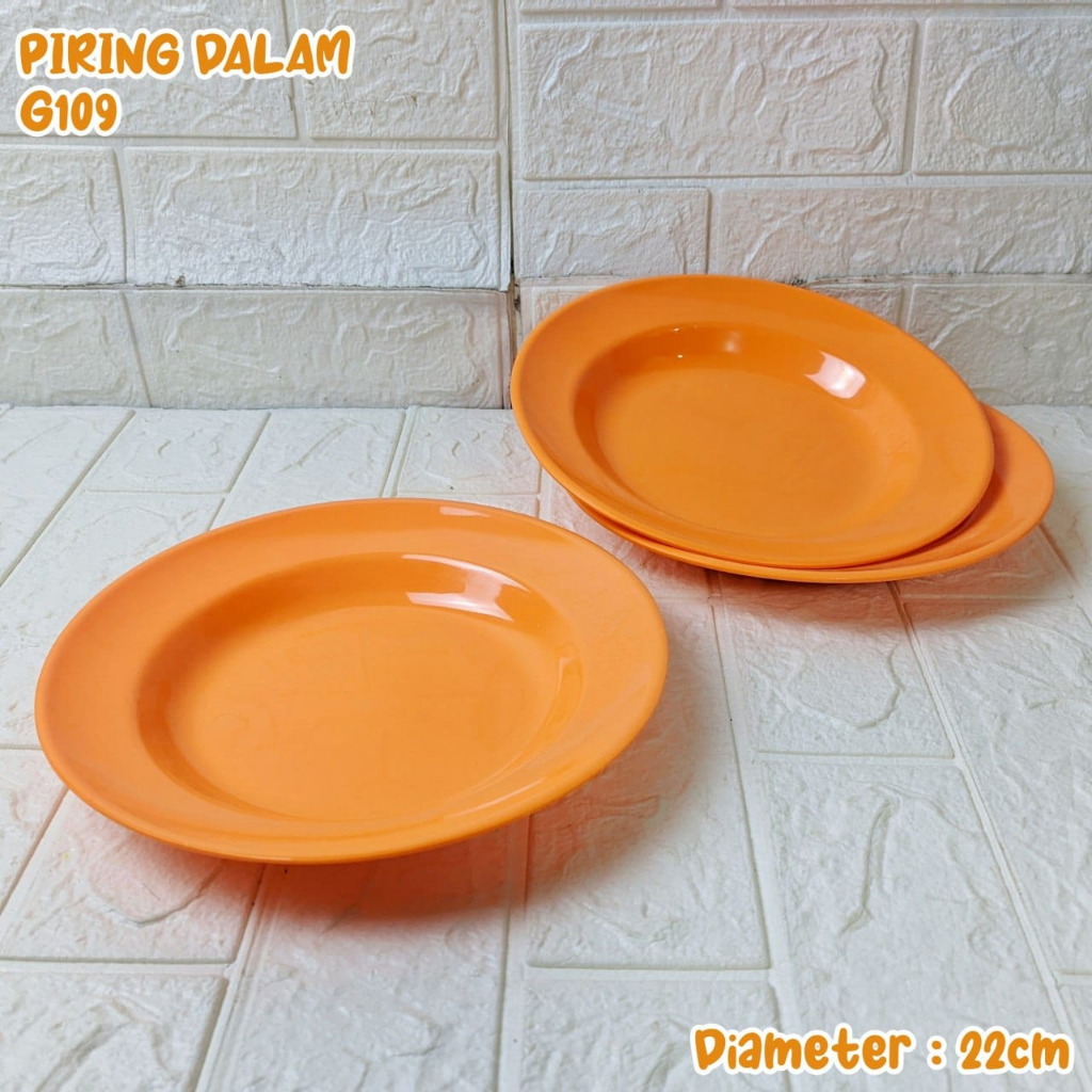 (1lusin) PIRING MELAMIN Polos PIRING MAKAN DIAMETER 22CM