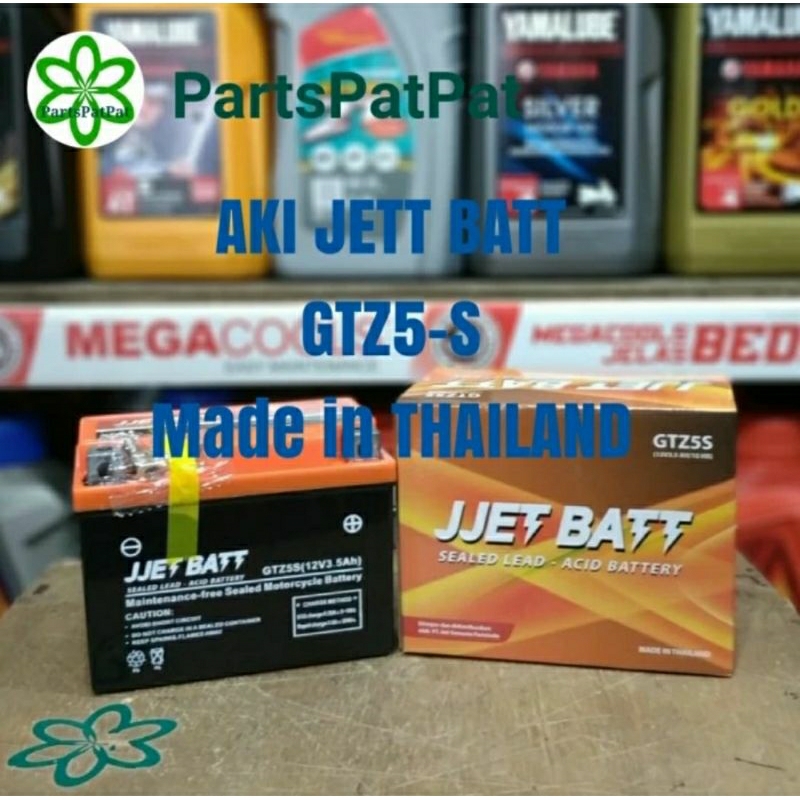 AKI ACCU KERING MOTOR JJET JETT BATT BATTERY GTZ5S GTZ-5S GTZ5-S/YTZ-5S YTZ5-S MF MADE IN THAILAND