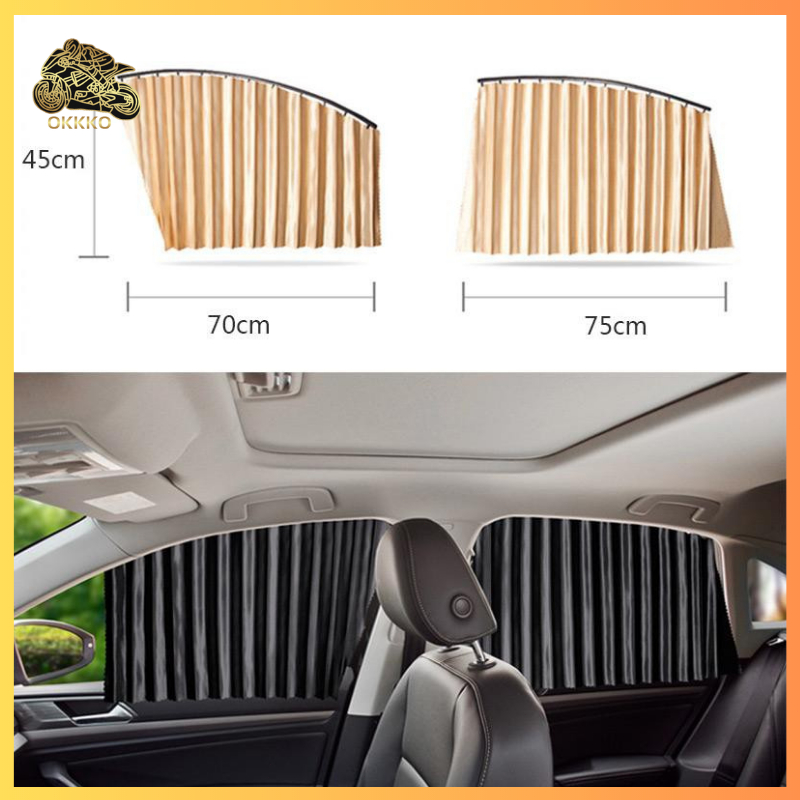 4PCS Sunshield Gorden Mobil Tirai Mobil Kaca Samping Tirai Magnet Jendela Mobil Premium Kaca Depan B