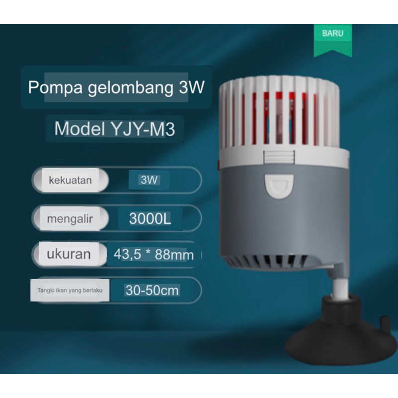 Yee YJY-M3 Akuarium Arus Wave Maker Pompa Akuarium Laut Gelombang Air Pompa Filter Fish Tank Bottom 