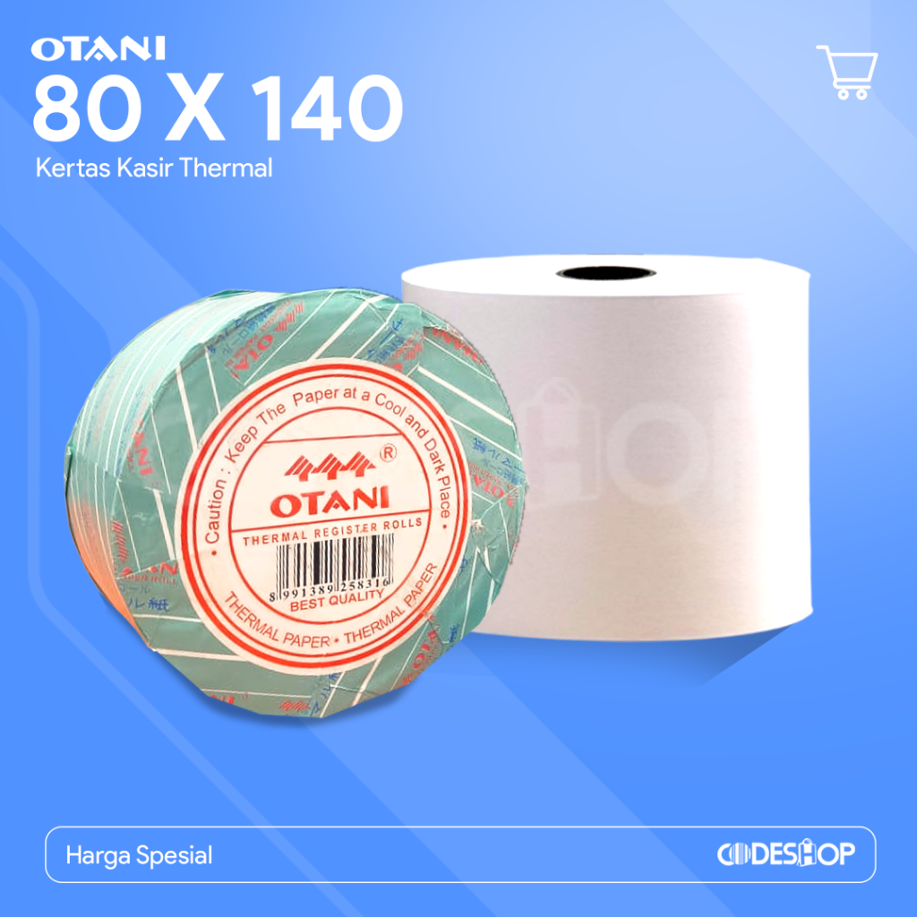 

Otani 80x140 Kertas Struk Thermal Atm Outside 79x140 Merk Otani