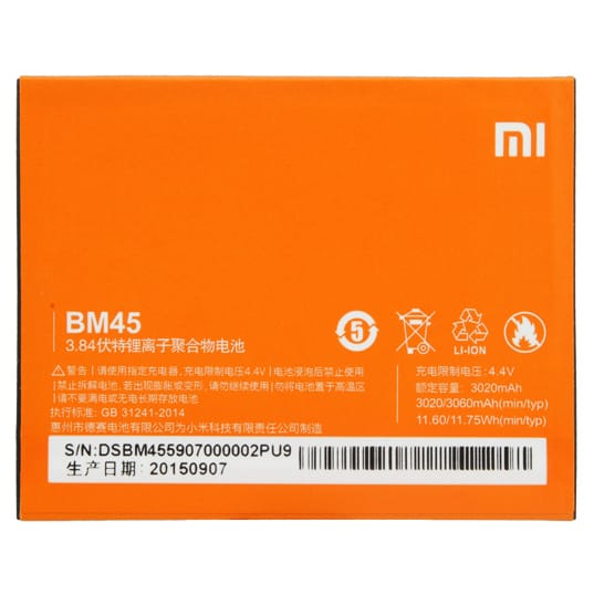 BATERAI XIAOMI REDMI NOTE 2 3020MAH BM45 ORIGINAL