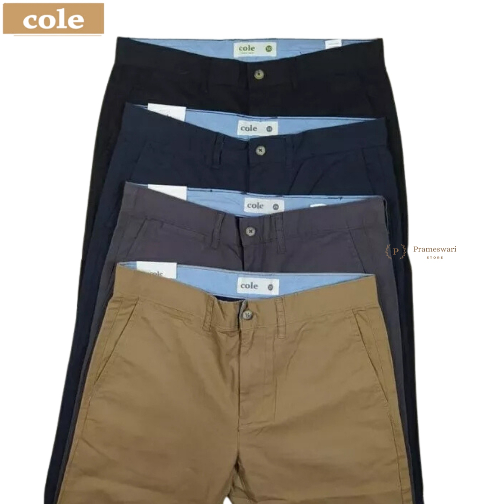 COLE Celana Chino Panjang Slim Fit Pria / Bahan Katun Twill Cutting Slimfit Matahari