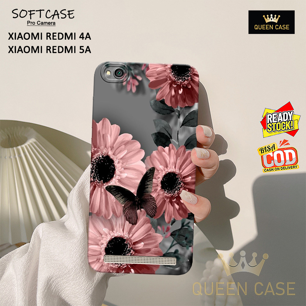 Softcase Pro Camera Bunga - Case Hp Xiaomi Redmi 4A / Redmi 5A - Casing Hp Xiaomi Redmi 4A / Redmi 5