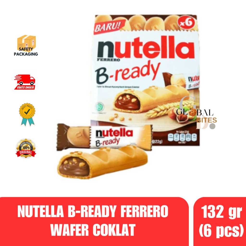 

Nutella B Ready Ferrero Wafer Coklat Kacang Hazelnut HALAL