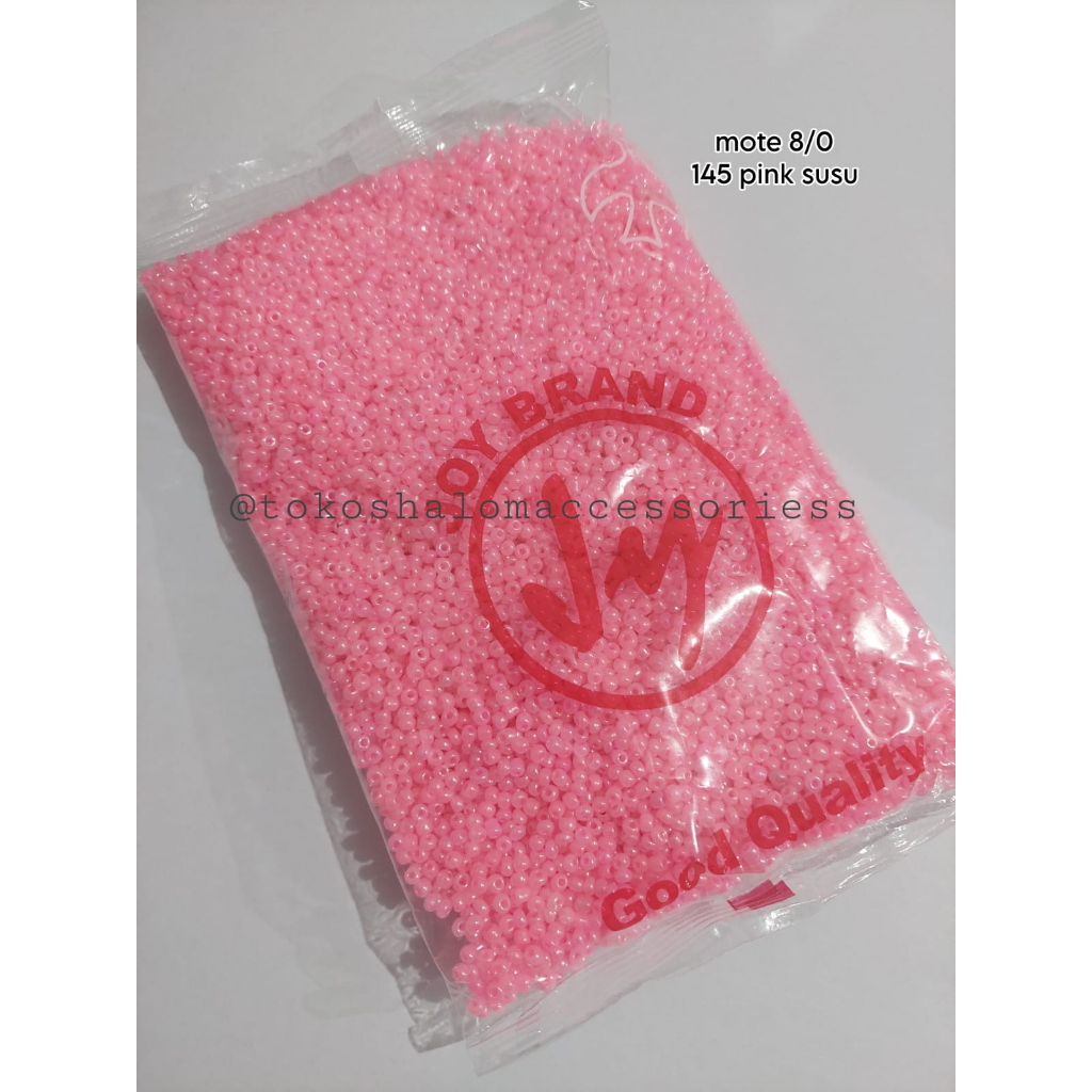 450 GR MOTE PASIR 8/0 145 PINK SUSU / MANIK / KERAJINAN TANGAN GELANG DAN KALUNG / MONTE / DIY