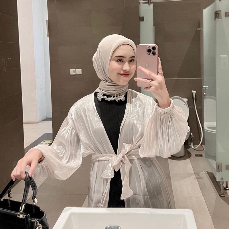 JEY ABAYA OUTER SHIMMER SILK | BAJU LEBARAN/OUTFIT RAYA/ RAYA IDUL FITTI/BAJU KONDANGAN/OUTER PESTA