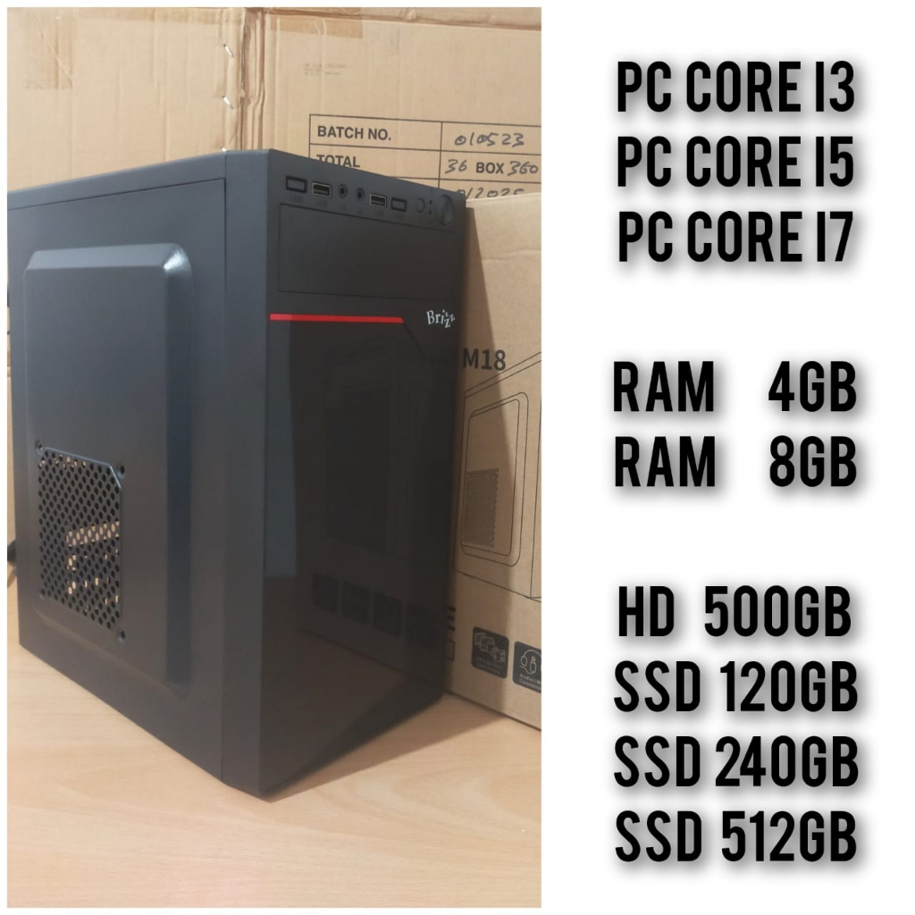 PC Core i3, Corei5, Core i7 - RAM 4GB, 8GB - HDD/SSD Casing Baru Siap Pakai