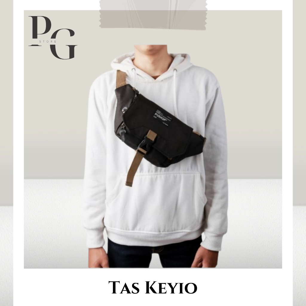 PUSHOP KEYIO // Tas Selempang Pria PUSHOP Tas Casual Waistbag Pria Keyio