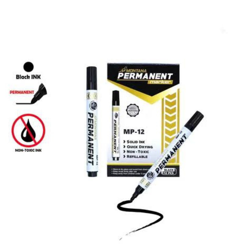 

spidol permanen/spidol murah/spidol montana isi 12pcs non toxic MP 12