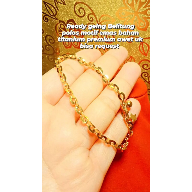 gelang belitung polos motip emas 375