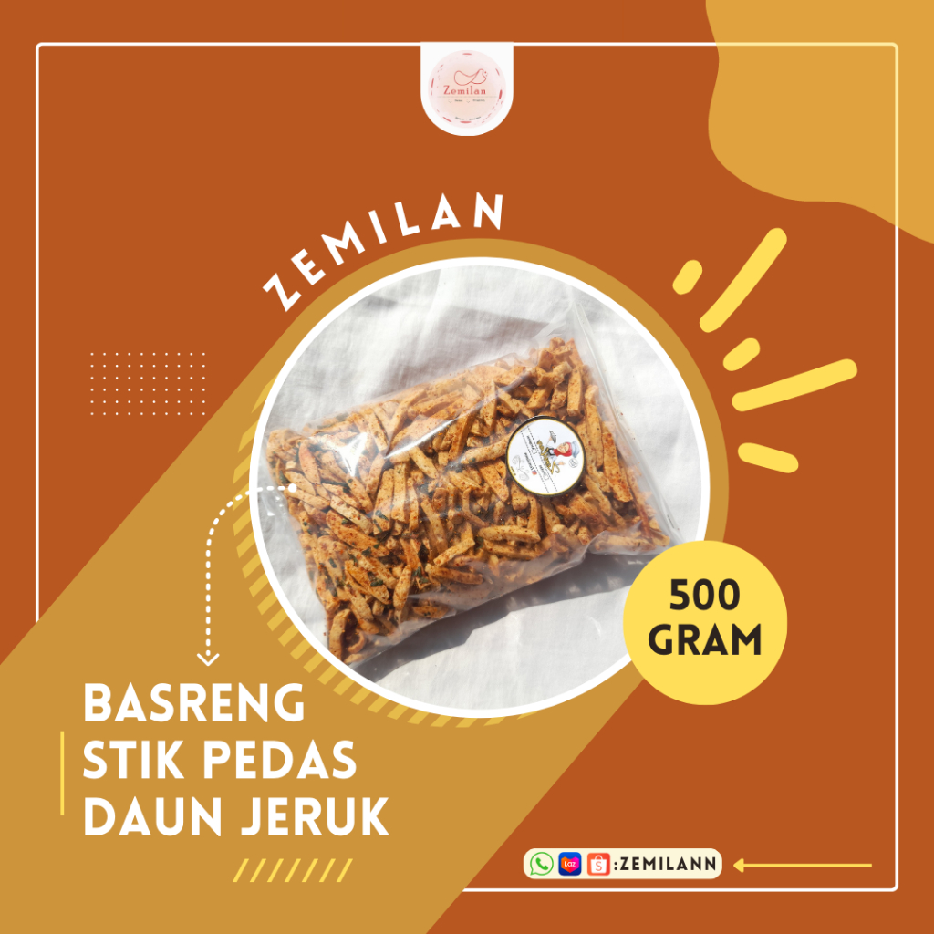 

BASRENG ZEMILAN | BASRENG STIK PEDAS DAUN JERUK ISI 500 GRAM