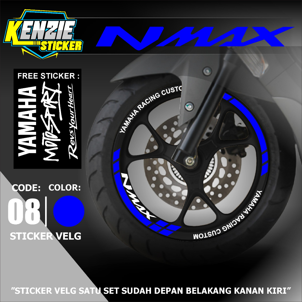 CUTTING STIKER STICKER LIS LIST RODA MOTOR NMAX - Aksesoris Motor Stiker Lis Pelek Roda Ban Rims Yam