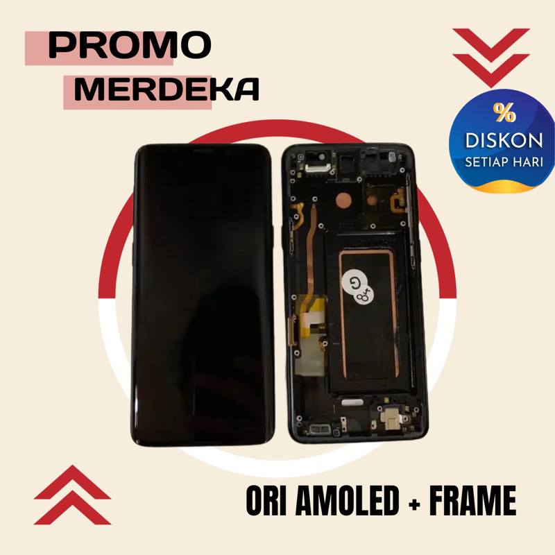 LCD TOUCHSREEN SAMSUNG S9 ORIGINAL + FRAME ORI BLACK