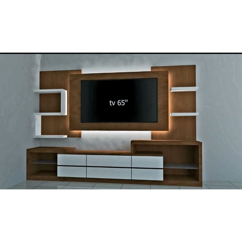 meja backdrop tv kamar minimalis