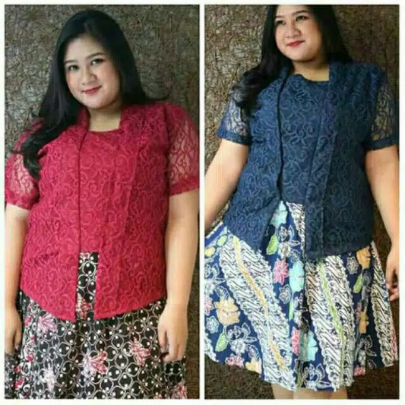 set kebaya rok kutubaru ld 150 cm jumbo bigsize