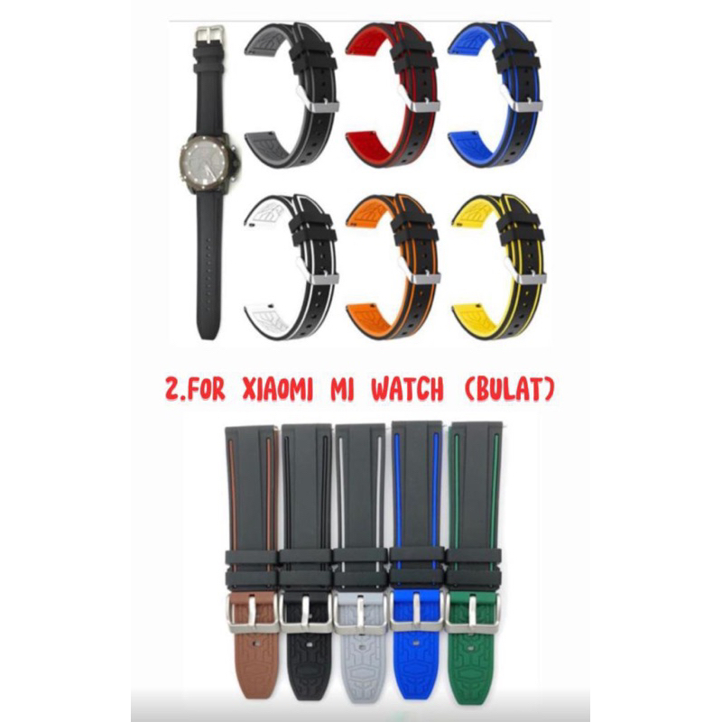 Starp/Tali Jam Smartwatch For Xiaomi Mi Watch(Bulat)- 22mm Silicone